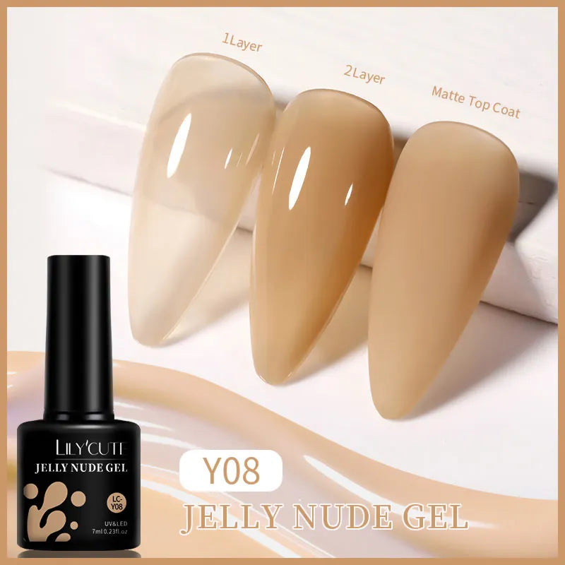LILYCUTE UV Gel Nail Polish - Base & No-Wipe Top Coat Set (7ml)