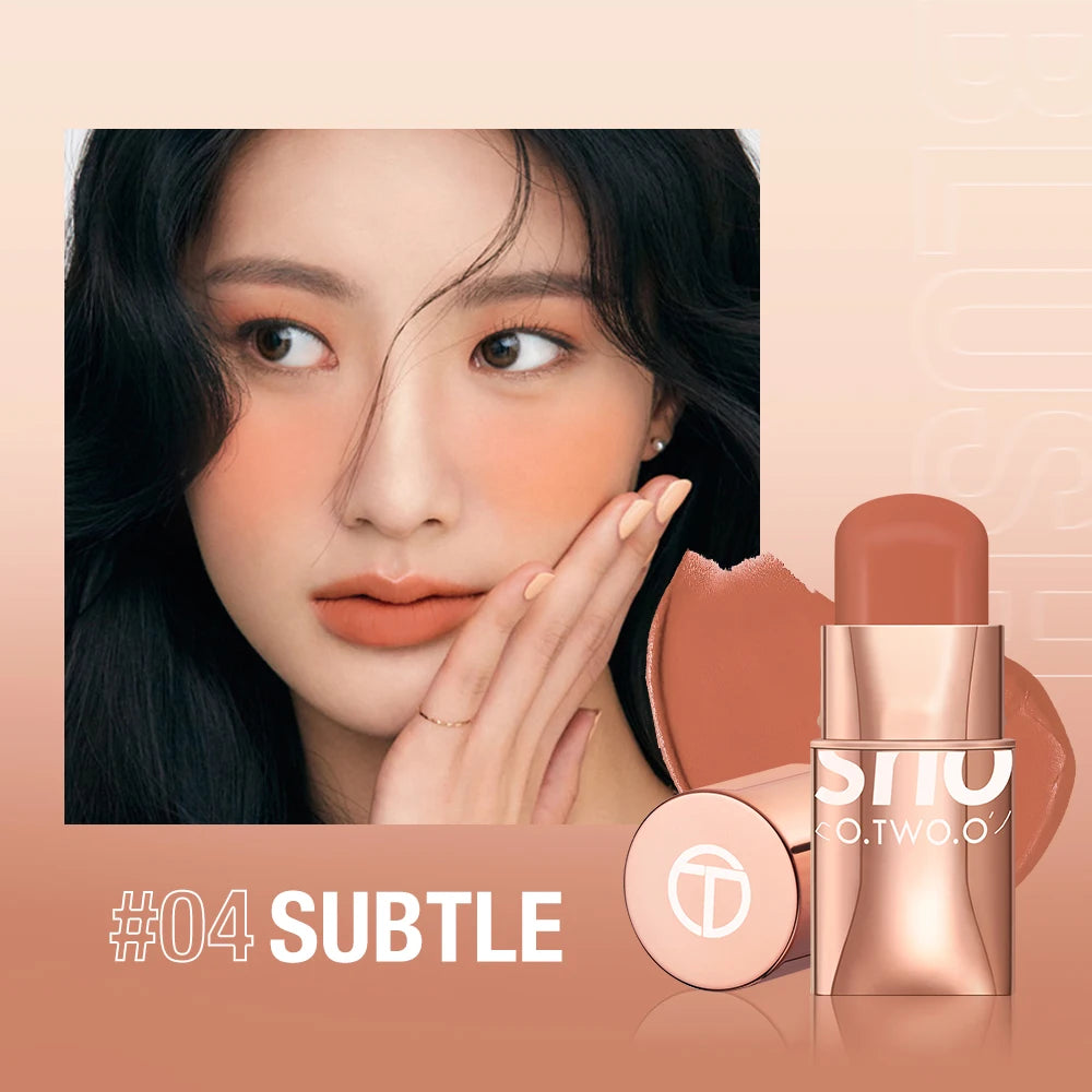 O.TWO.O 3-in-1 Blush Stick - Multi-Use Cream Blush for Lips, Cheeks & Eyes