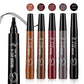 4 Split Tip Eyebrow Pen - Waterproof Liquid Tattoo Pen 5 Colors