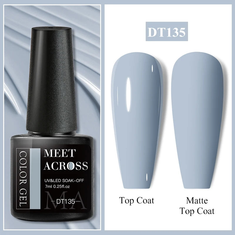 MEET ACROSS Wine Red Gel Nail Polish - 7ml Long-Lasting French Manicure