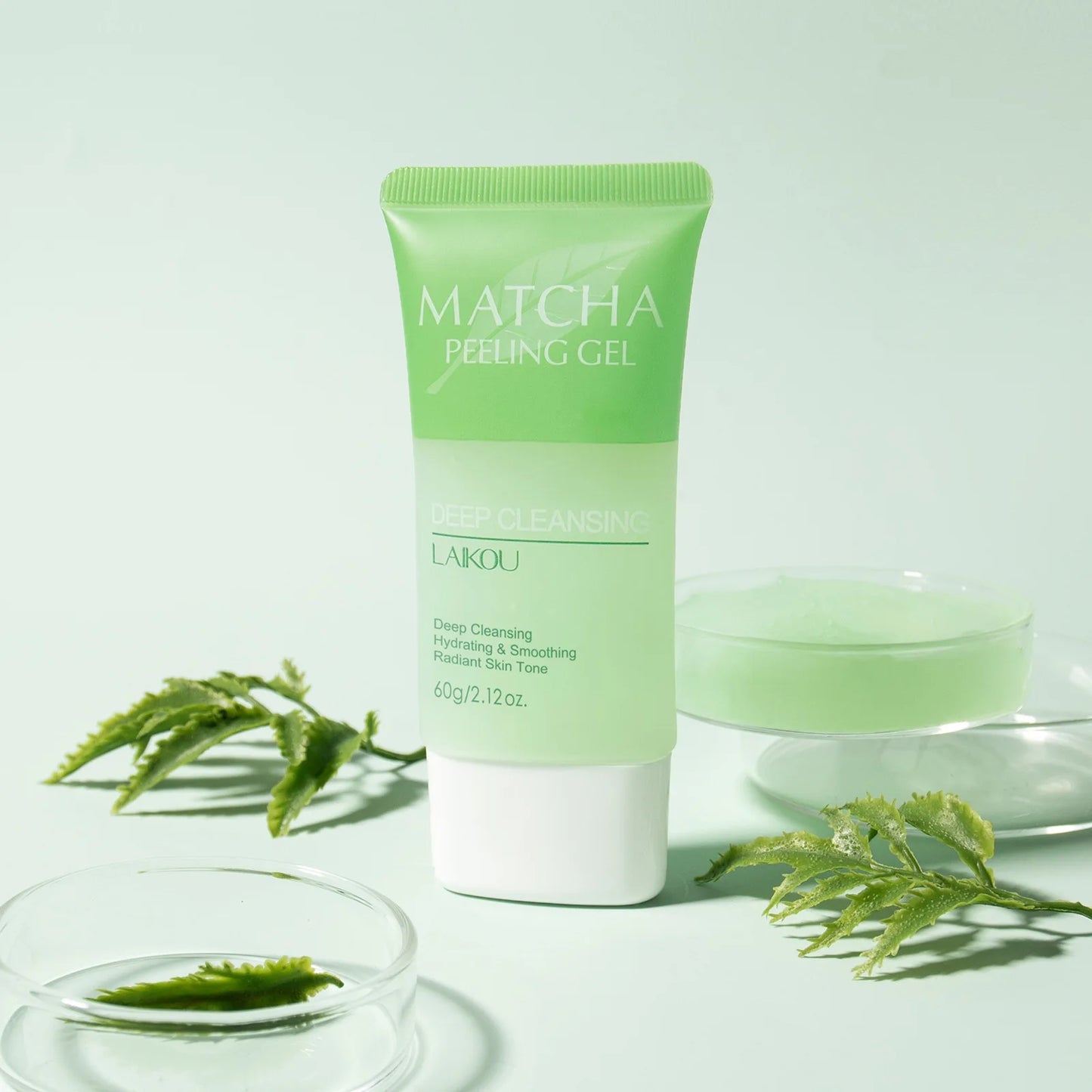 LAIKOU Matcha Exfoliating Peeling Gel - Gentle Facial Scrub for Deep Cleansing & Moisturizing (60g)