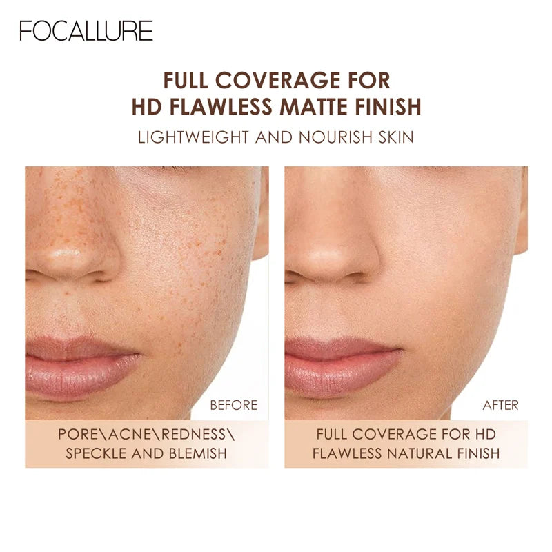 Waterproof Liquid Foundation Cream - Full Coverage Oil-Control Long-Lasting