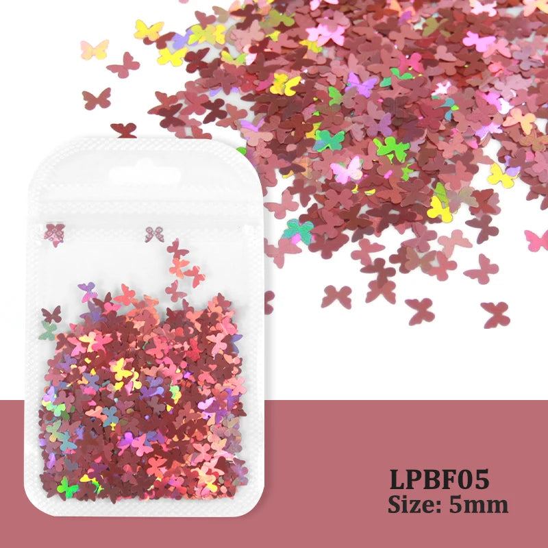 Holographic Nail Art Glitter - Laser Star & Butterfly Sequins (2g)