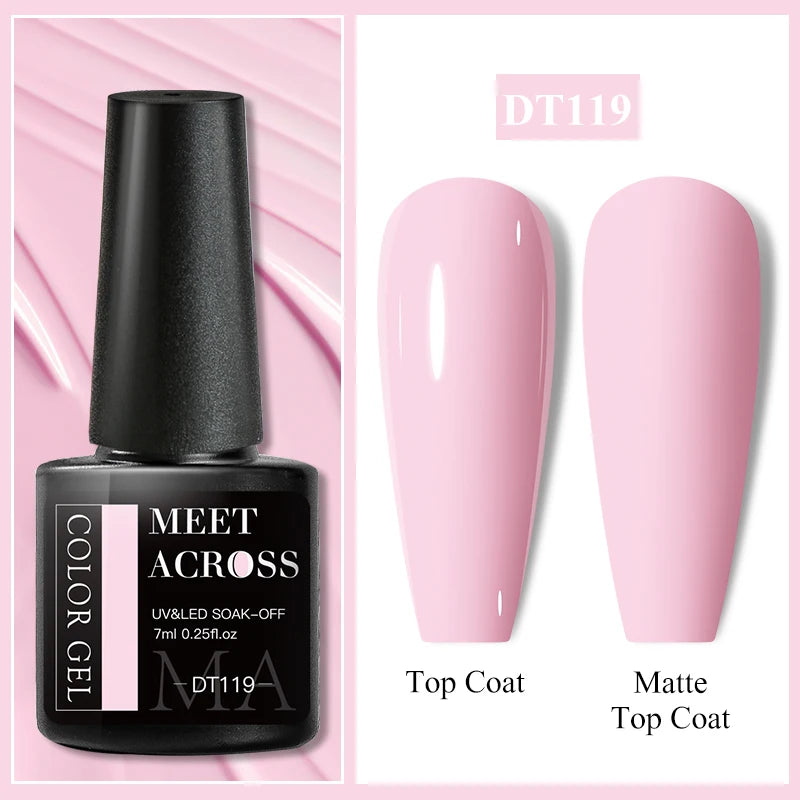 MEET ACROSS Wine Red Gel Nail Polish - 7ml Long-Lasting French Manicure
