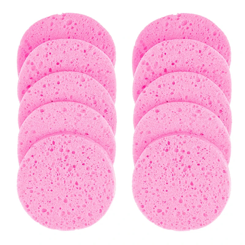 5/10pcs 6/7/8/9cm Face Round Makeup Remover Tool Natural Wood Pulp Sponge Cellulose