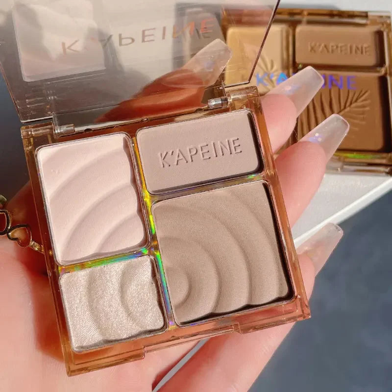 4 Colors Brown Blush Highlighter - Waterproof Long-Lasting Matte Contour