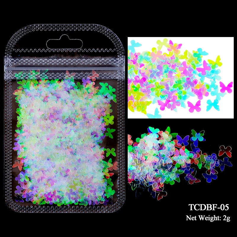 Holographic Nail Art Glitter - Laser Star & Butterfly Sequins (2g)