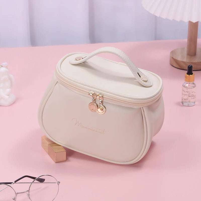 Luxury PU Leather Cosmetic Bag - Multi-Functional Travel Makeup Case