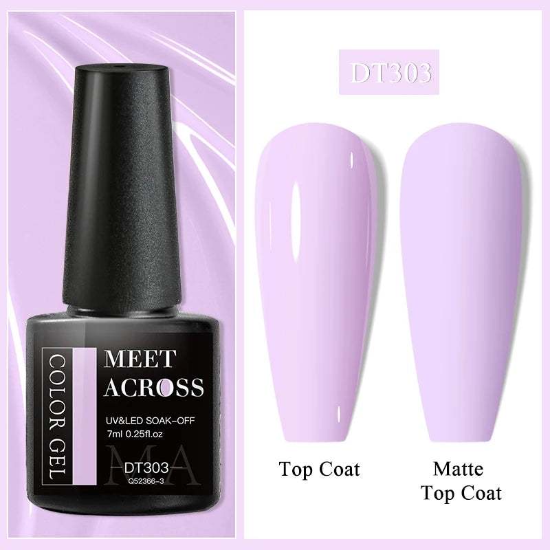 MEET ACROSS Wine Red Gel Nail Polish - 7ml Long-Lasting French Manicure