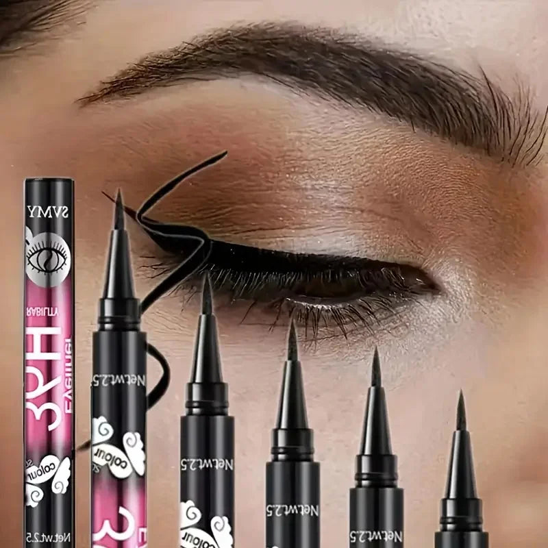 Waterproof Black Eyeliner Pencil Set - Long-Lasting Smudge-Proof Eye Makeup