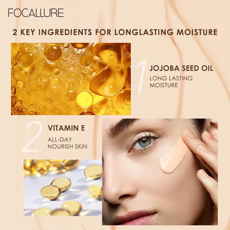 Waterproof Liquid Foundation Cream - Full Coverage Oil-Control Long-Lasting