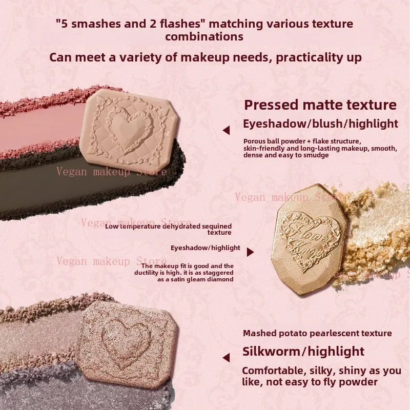 Flower Knows Strawberry Cupid Collection - Multi-Use Face Palette with Blush, Eyeshadow, Highlighter & Bronzer