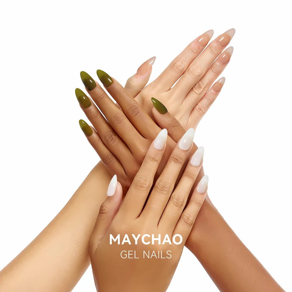 MAYCHAO Transparent Jelly Gel Nail Polish - 7.3ml Semi-Permanent Nude Collection