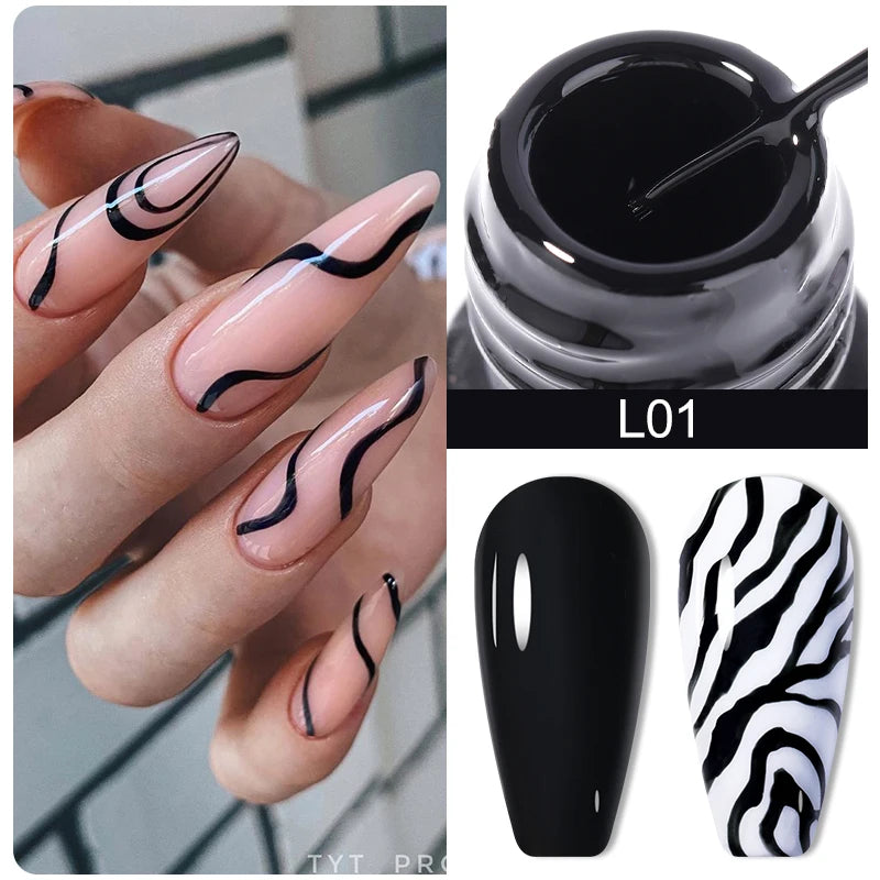 LILYCUTE 5ML Reflective Glitter Liner Gel Polish Nail Art Champagne Sparkling Lines