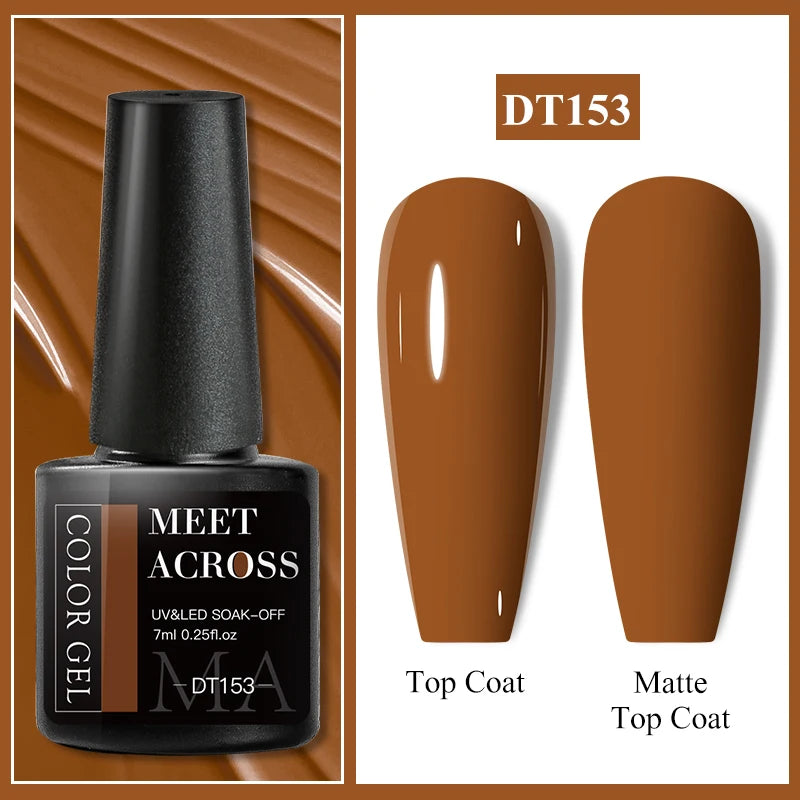 MEET ACROSS Wine Red Gel Nail Polish - 7ml Long-Lasting French Manicure