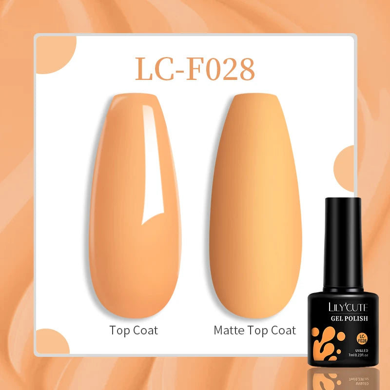 LILYCUTE 7ML Jelly Amber Gel Nail Polish Nail Art Dark Bloom Leopard