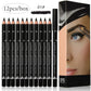 Eye Brow Pencil Set - 6/12Pcs Waterproof Professional Natural Black Brown