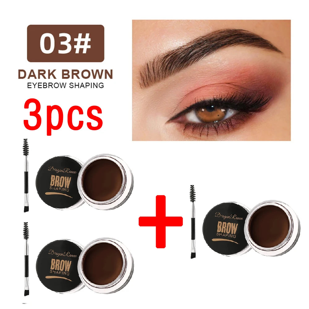 Matte Brown Black Eyebrow Cream - 3D Natural Tint Waterproof Gel Wax