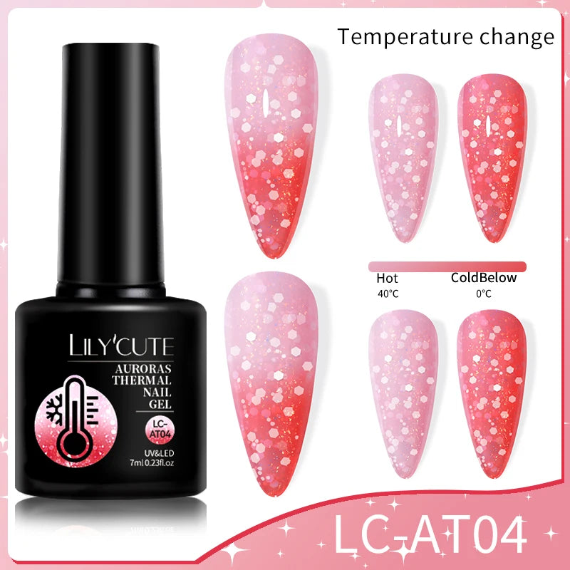 LILYCUTE Thermal Gel Nail Polish 7ml - Temperature Color Changing UV LED