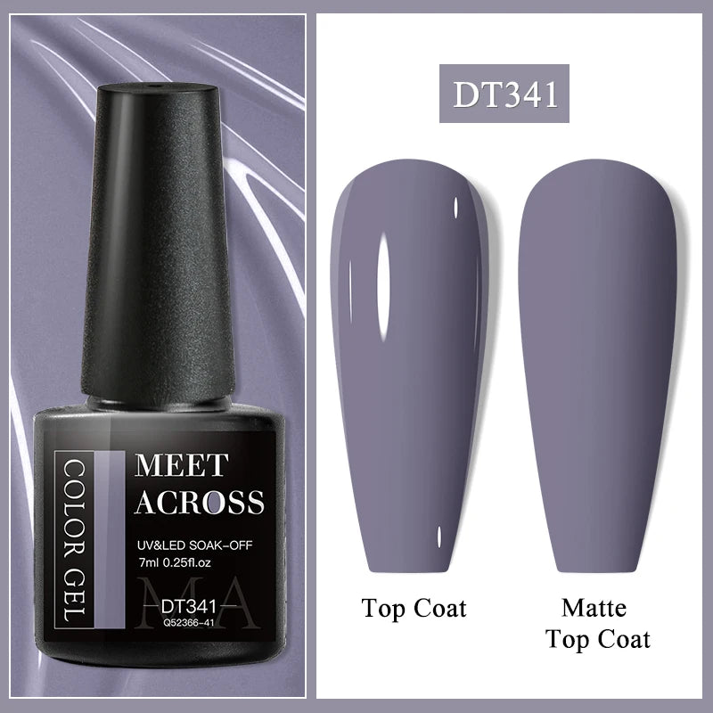 MEET ACROSS Wine Red Gel Nail Polish - 7ml Long-Lasting French Manicure