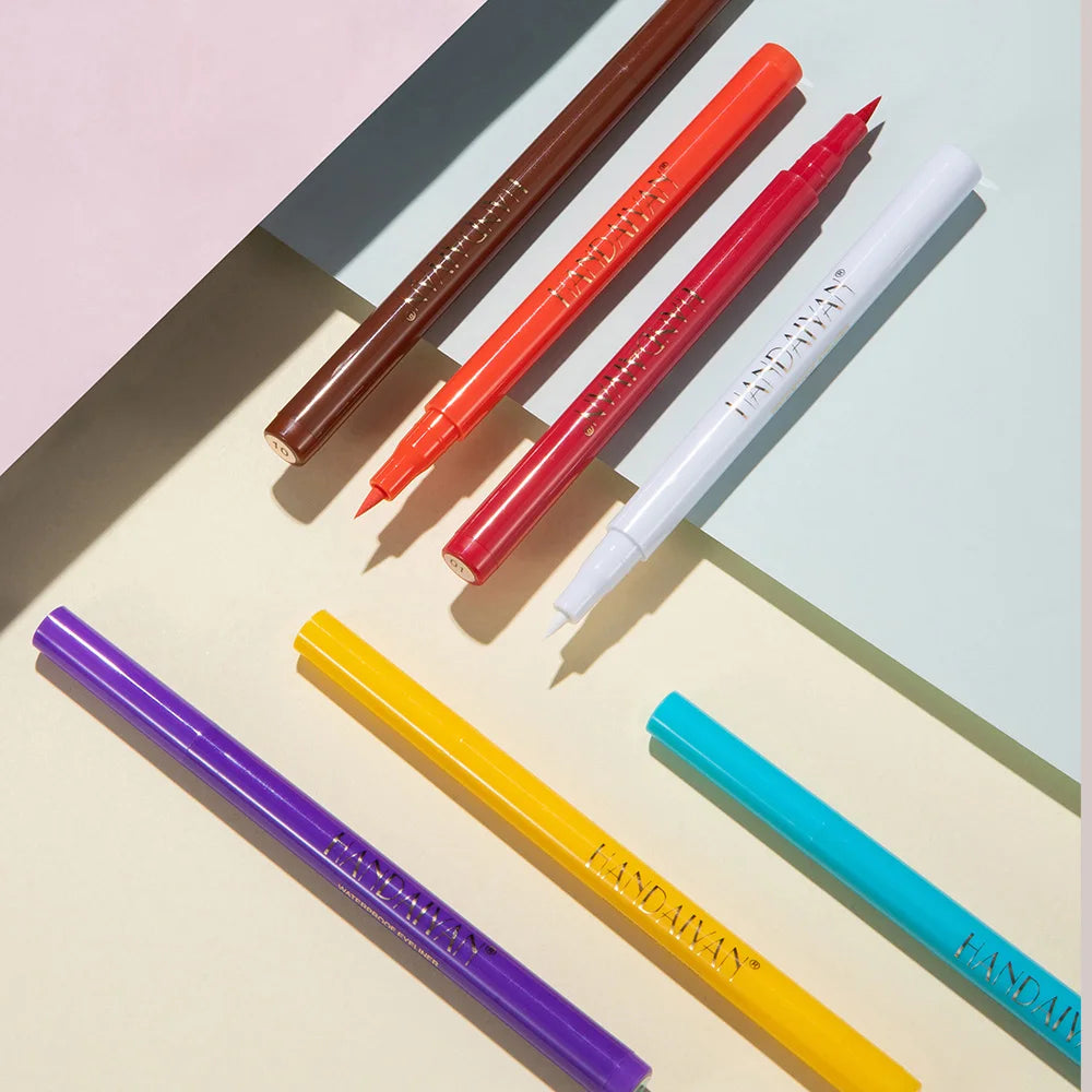 Waterproof Rainbow Matte Liquid Eyeliner - Colorful White Pink Pen