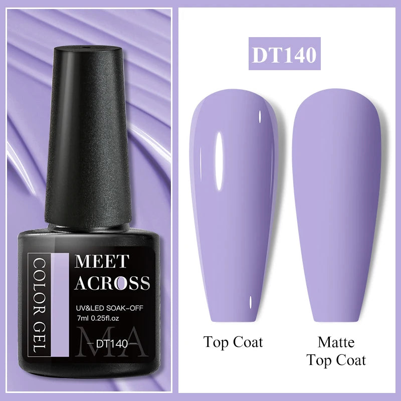 MEET ACROSS Wine Red Gel Nail Polish - 7ml Long-Lasting French Manicure