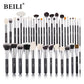 BEILI Professional Makeup Brush Set - 30 Piece Natural Hair Collection