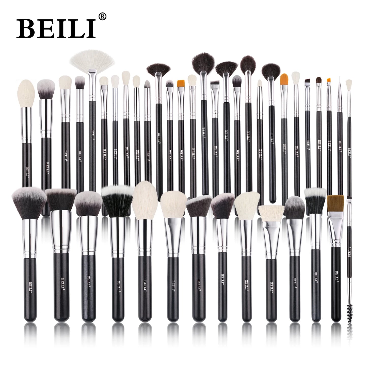 BEILI Professional Makeup Brush Set - 30 Piece Natural Hair Collection
