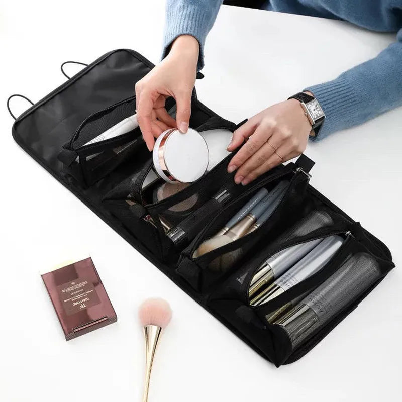 4-in-1 Separable Cosmetic Bag Set - Mesh Travel Makeup Organizer