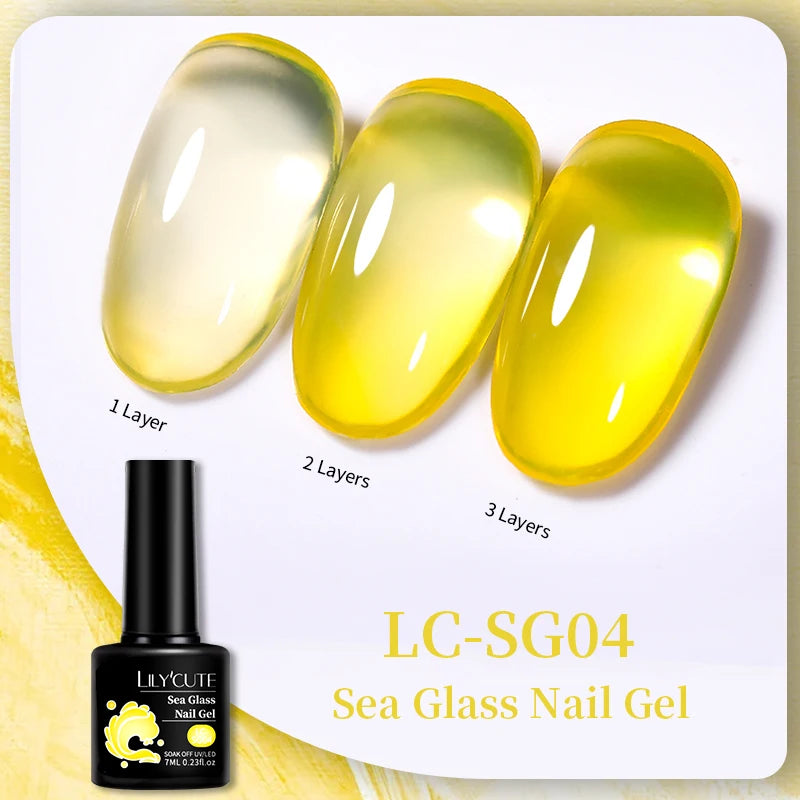 LILYCUTE UV Gel Nail Polish - Base & No-Wipe Top Coat Set (7ml)