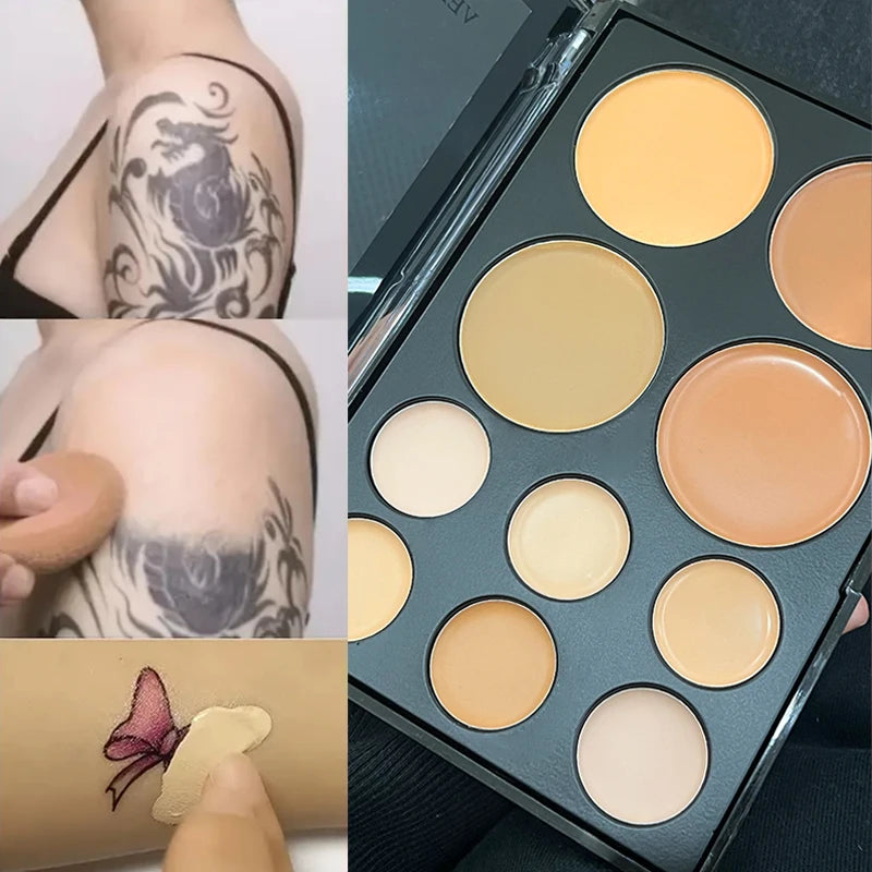10 Colors Concealer Palette - Eye Repairing Matte Tattoo Contour Cream