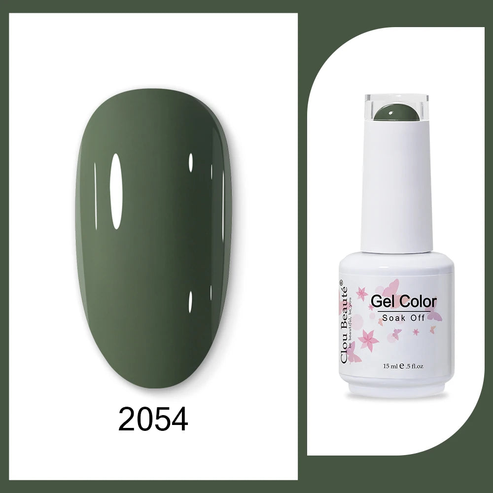 Clou Beaute HEMA & TPO Free Gel Nail Polish - Army Green 15ml