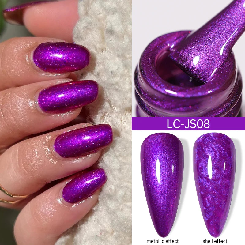 LILYCUTE 5ML Reflective Glitter Liner Gel Polish Nail Art Champagne Sparkling Lines