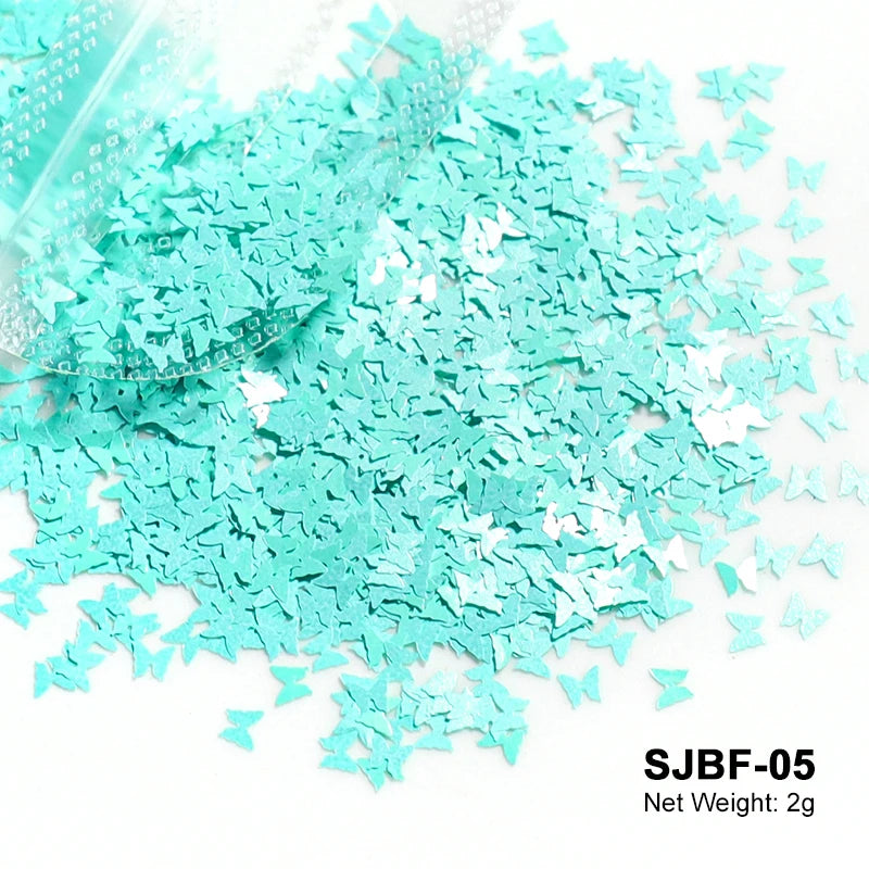 Holographic Nail Art Glitter - Laser Star & Butterfly Sequins (2g)