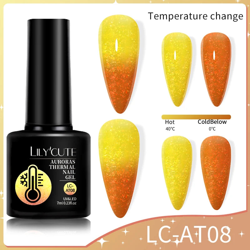 LILYCUTE Thermal Gel Nail Polish 7ml - Temperature Color Changing UV LED