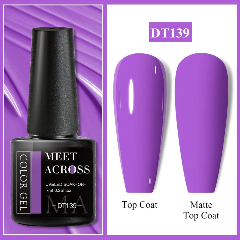 MEET ACROSS Wine Red Gel Nail Polish - 7ml Long-Lasting French Manicure