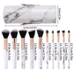 Professional Marble Makeup Brush Set - 11 Piece Collection
