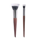 Natural Wood & Goat Hair Stippling Makeup Brush - Professional Powder & Contour Blending