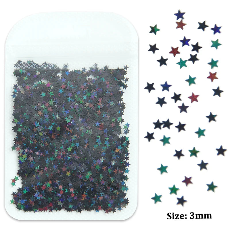 Holographic Nail Art Glitter - Laser Star & Butterfly Sequins (2g)
