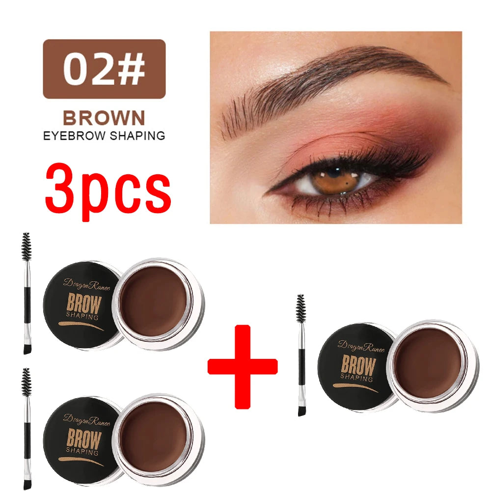 Matte Brown Black Eyebrow Cream - 3D Natural Tint Waterproof Gel Wax