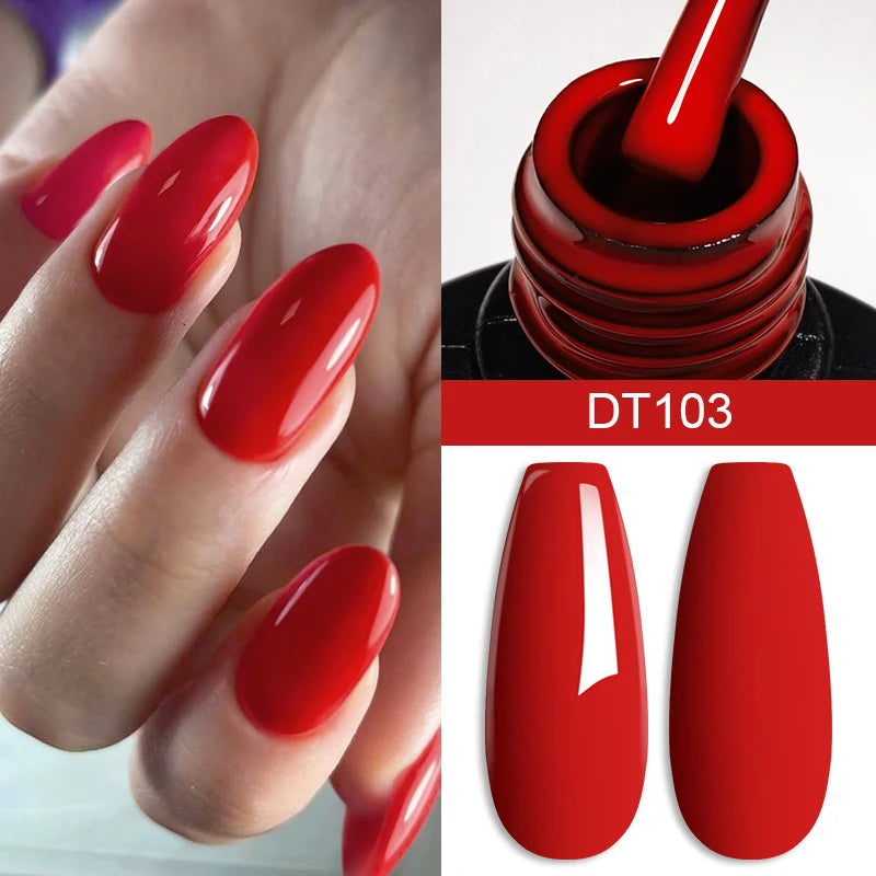 MEET ACROSS Wine Red Gel Nail Polish - 7ml Long-Lasting French Manicure