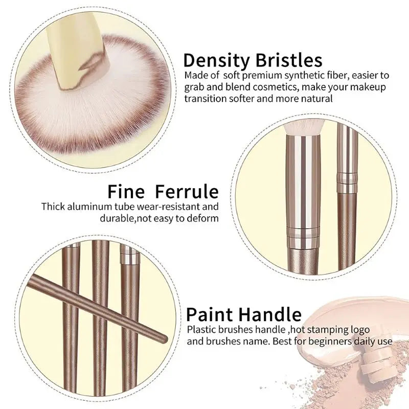 Professional Makeup Brush Set - 3-20 Pieces Premium Soft Goat Hair &