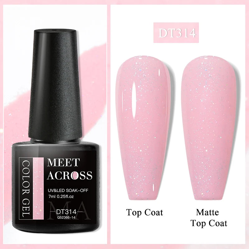 MEET ACROSS Wine Red Gel Nail Polish - 7ml Long-Lasting French Manicure