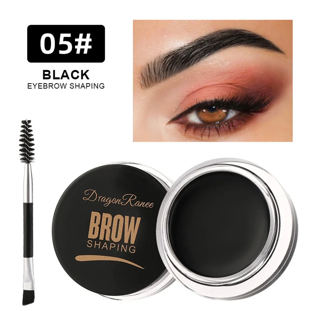 Matte Brown Black Eyebrow Cream - 3D Natural Tint Waterproof Gel Wax