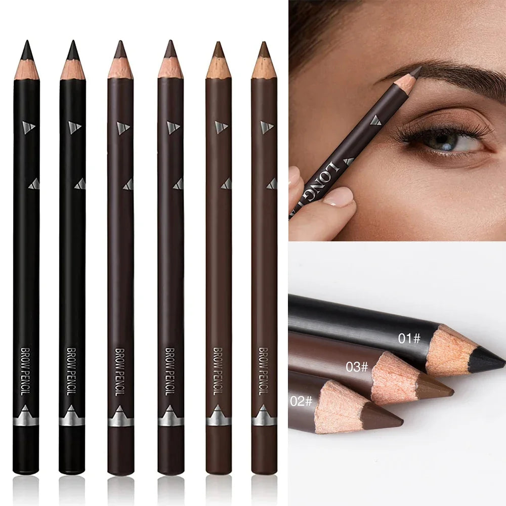 Eye Brow Pencil Set - 6/12Pcs Waterproof Professional Natural Black Brown