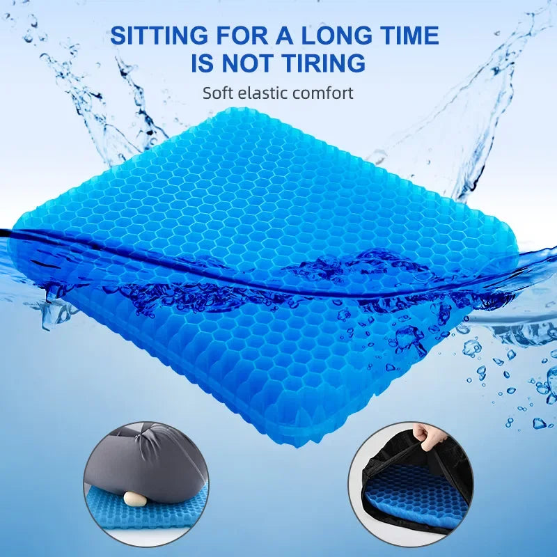 Gel Seat Cushion Summer Breathable Honeycomb Design For Pressure Relief Back Tailbone