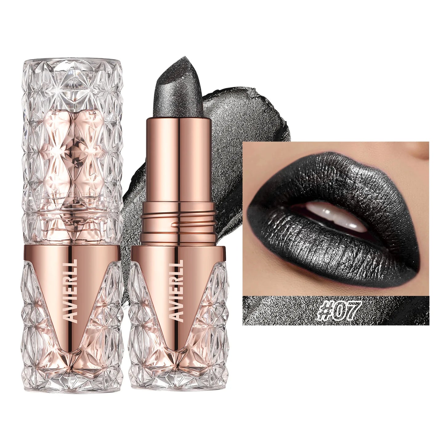 XMSJ Quicksand Gold Glitter Lipstick - Moisturizing Long-Lasting Waterproof Lip Color 3.8g