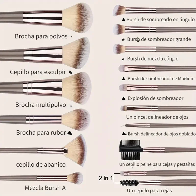 Professional Makeup Brush Set - 3-20 Pieces Premium Soft Goat Hair &