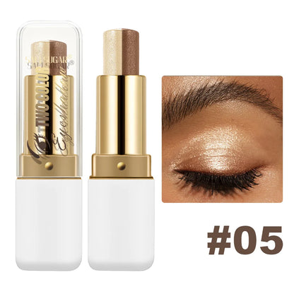 Double Color Eyeshadow Stick - Waterproof Glitter Shimmer Metallic