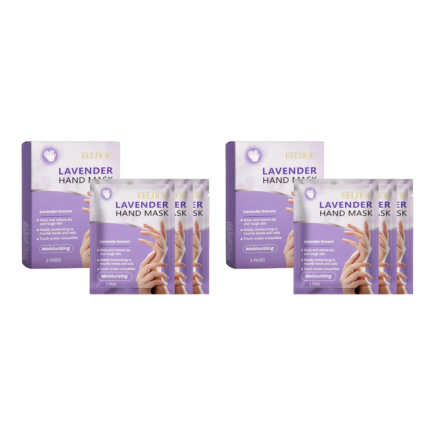 Lavender Hand Mask - Exfoliating & Nourishing Treatment (3 Pairs)